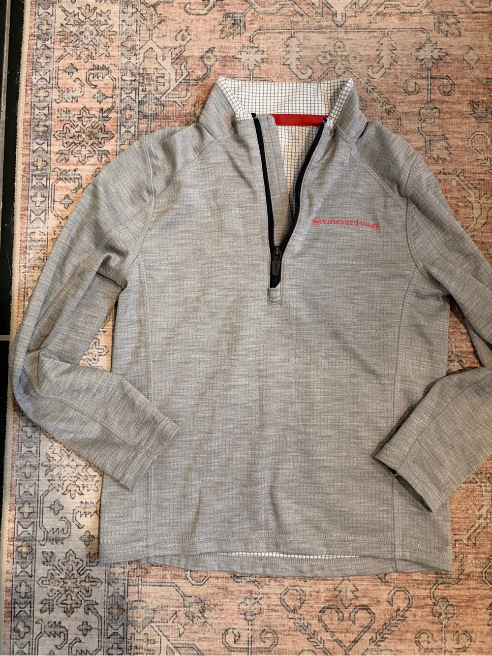 Vineyard Vines Boy’s Light Gray Q-Zip Pullover